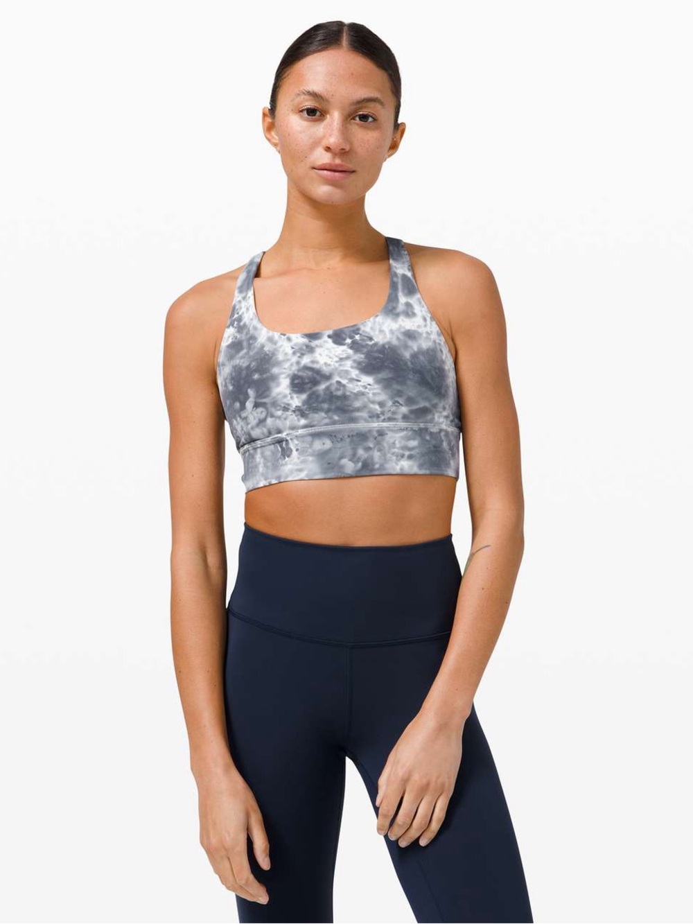lululemon athletica Grey Tie-Dye Scoop Neck Sports Bra